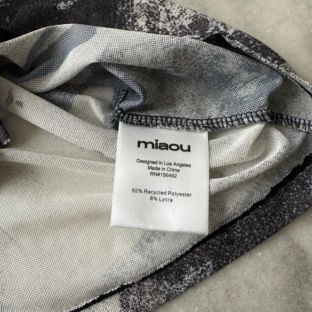 Miaou Black and White Mini Mesh Revolve Easy Rider Graphic Tee Sz Small - Picture 3 of 5